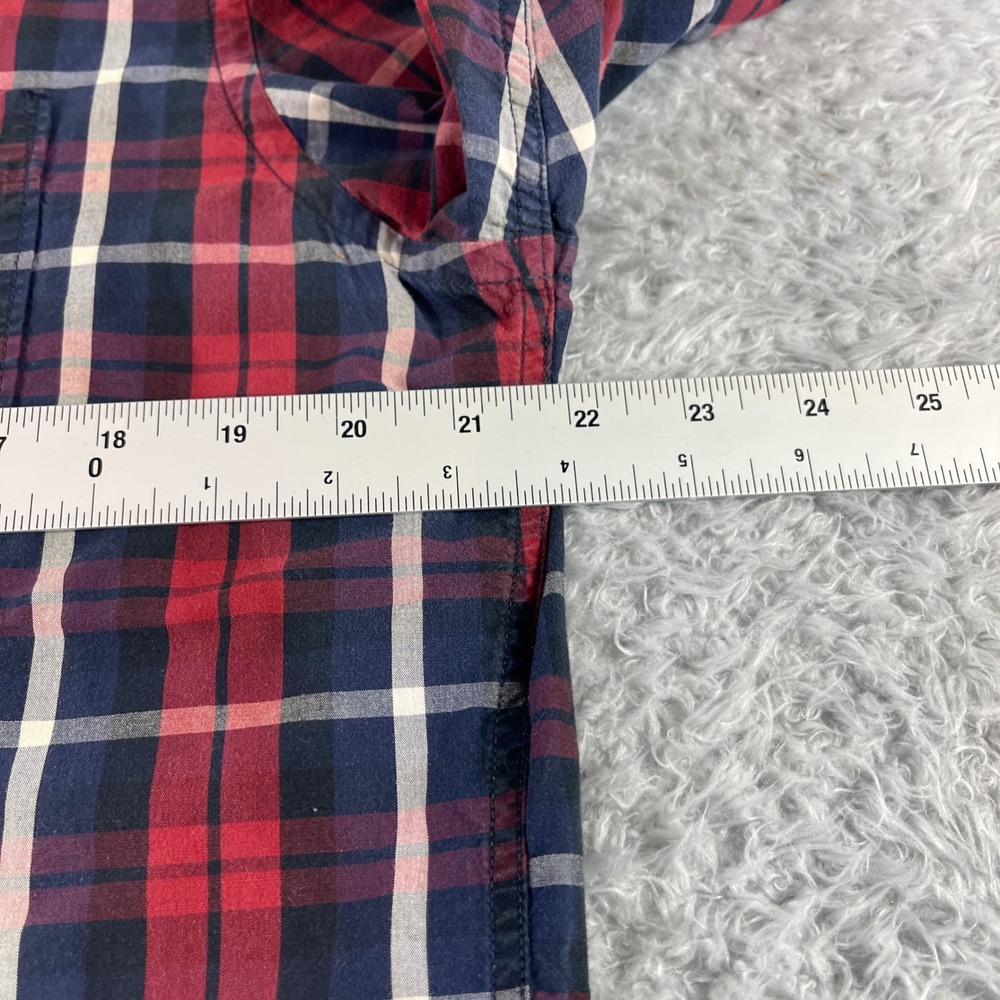 American Eagle Outfitters Plaid Button Down Shirt Long Sleeve Red Blue Men L - Picture 4 of 9